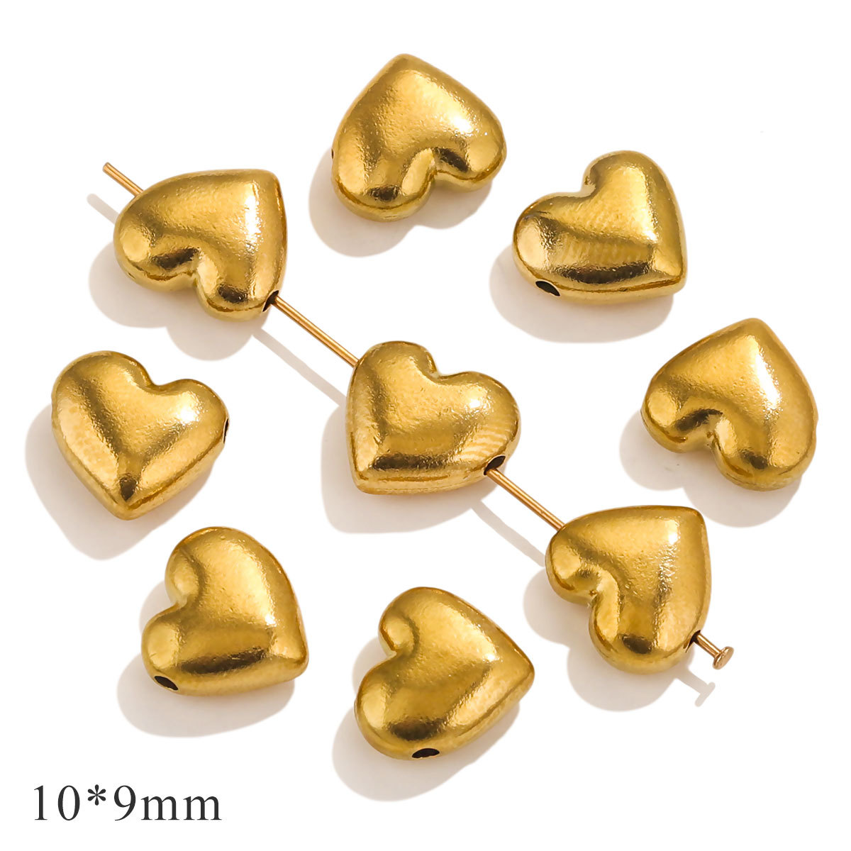 Glossy parallel hole heart-gold