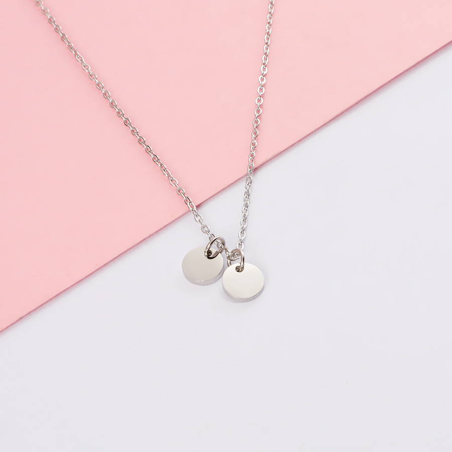 Steel color necklace (plus two discs)