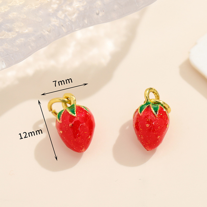 1 red strawberry pendant