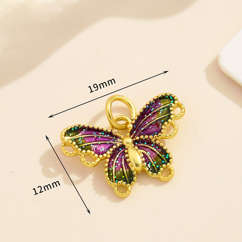 22 purple green butterfly pendant