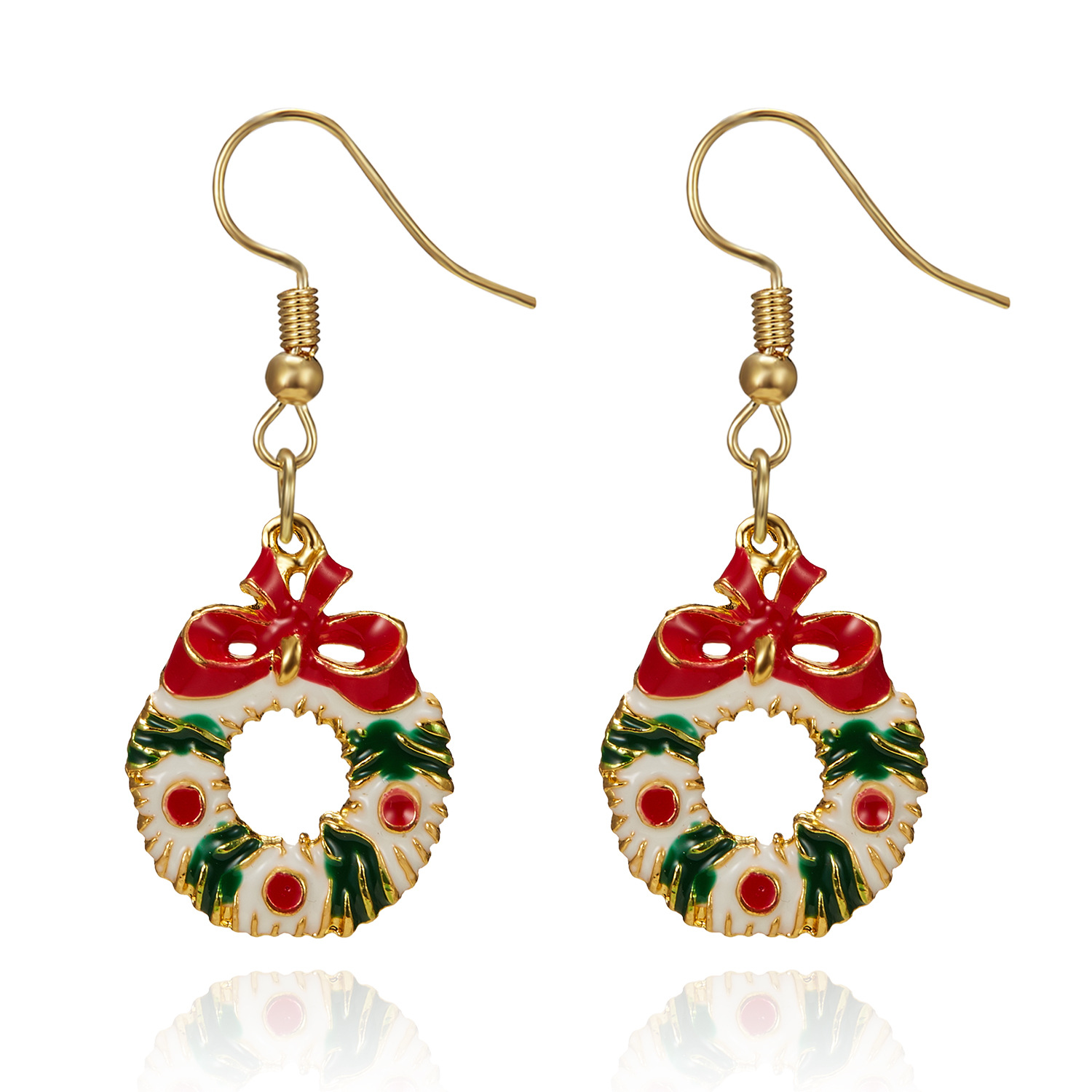 Christmas wreath earrings