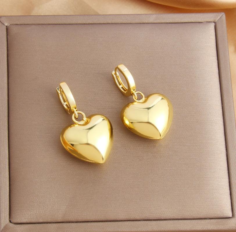 2cm glossy love earrings ei12-2