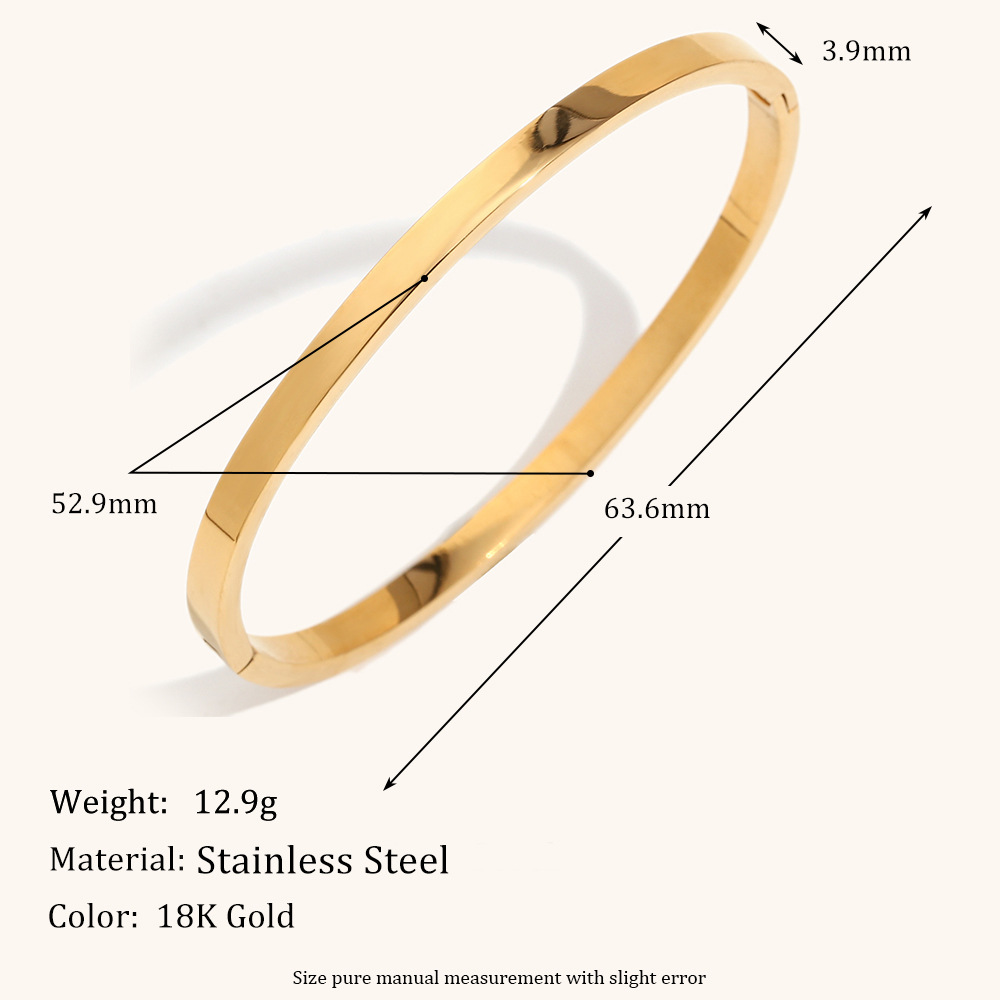 4mm wide simple glossy bracelet-gold