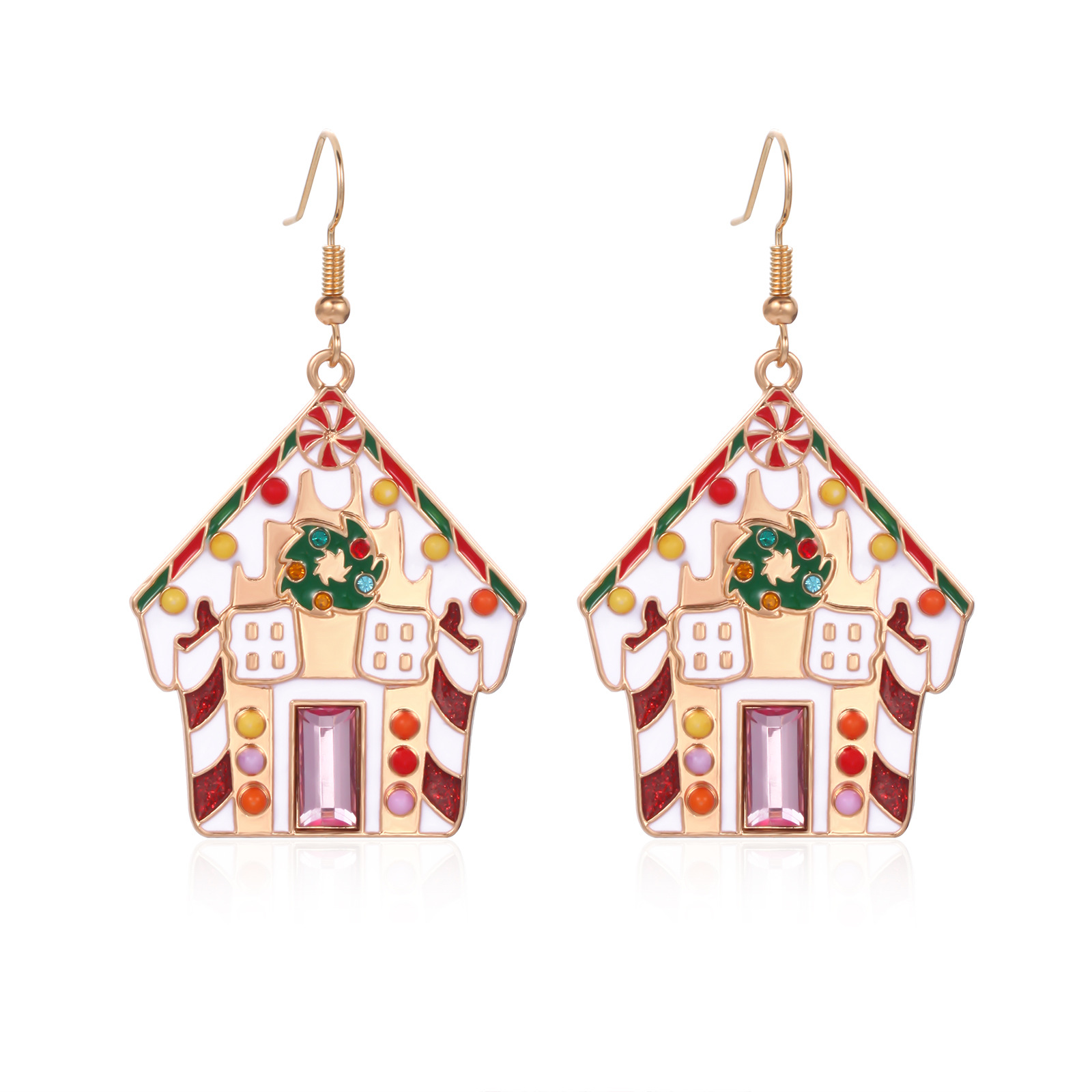 5. Christmas House Earrings