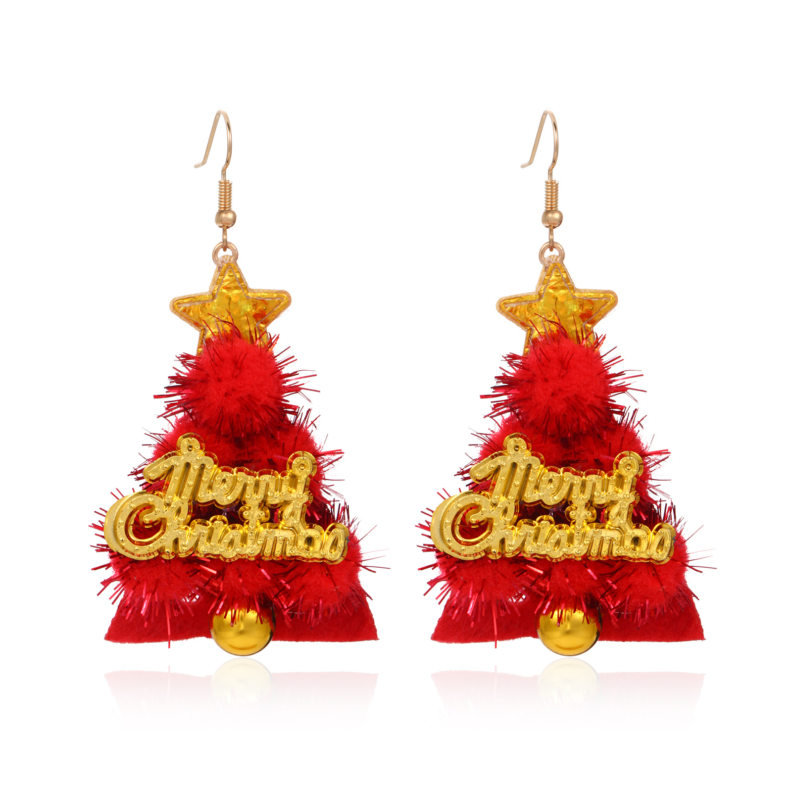 10. Red Christmas Tree Earrings