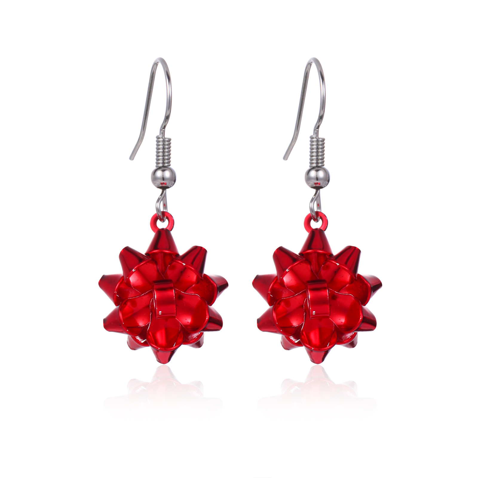 15. Silver diamond flower earrings