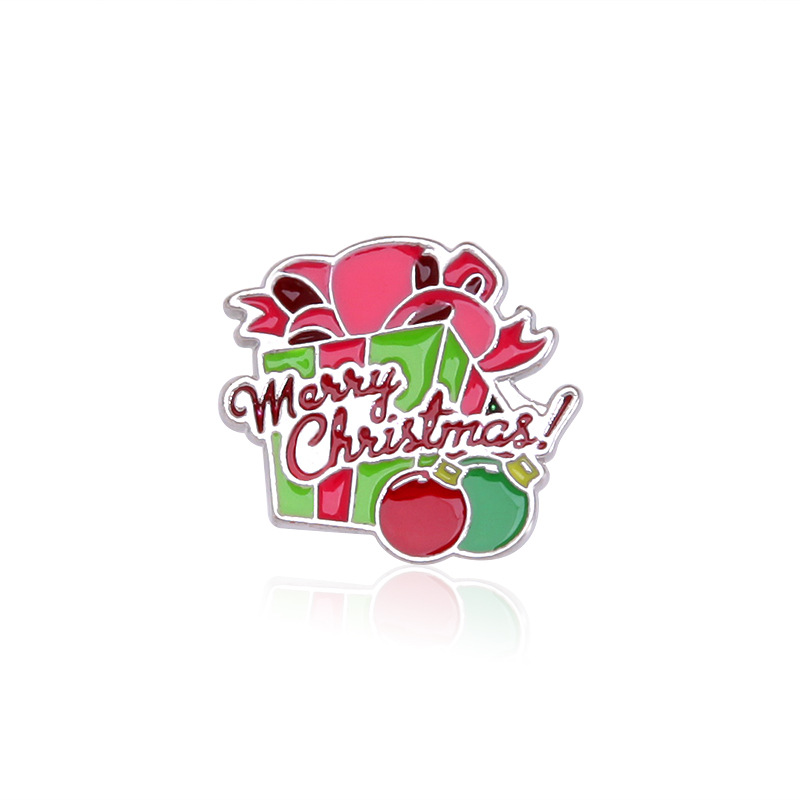 2# Merry Christmas gift box brooch