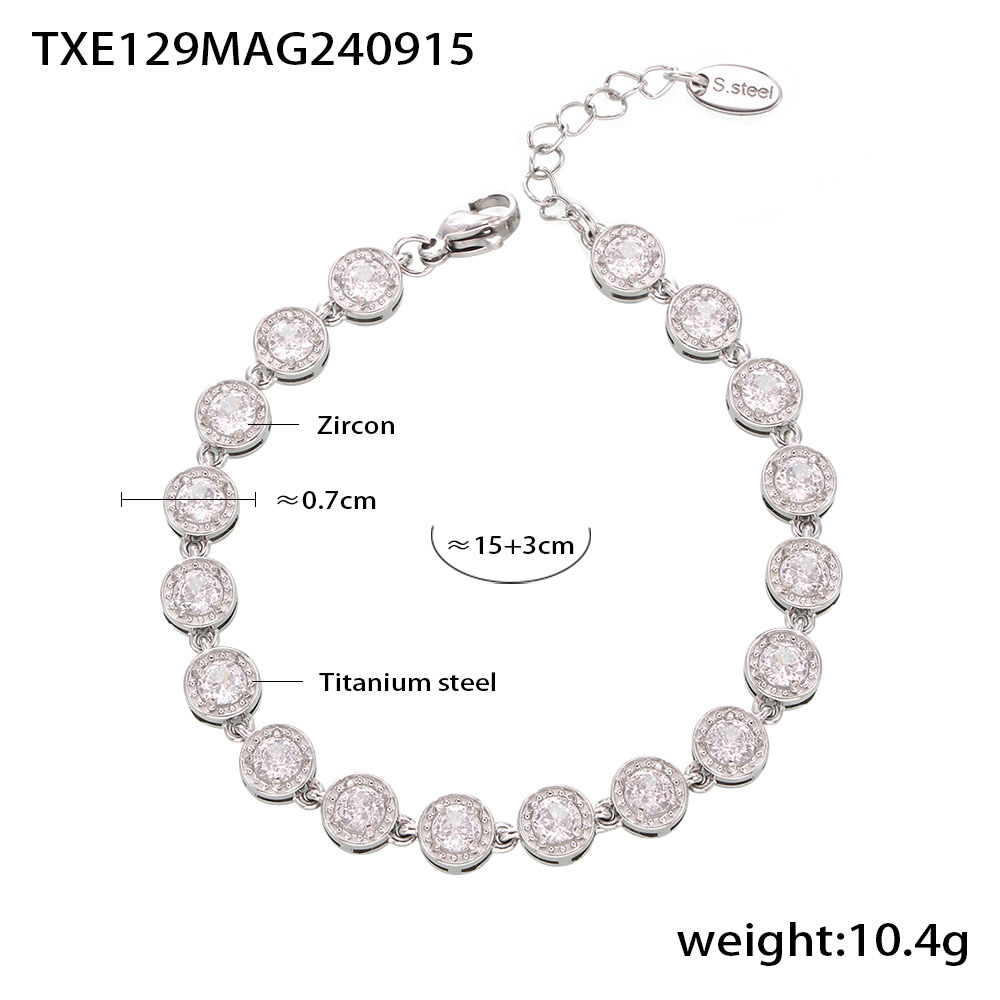 Txe129-steel color white zircon bracelet