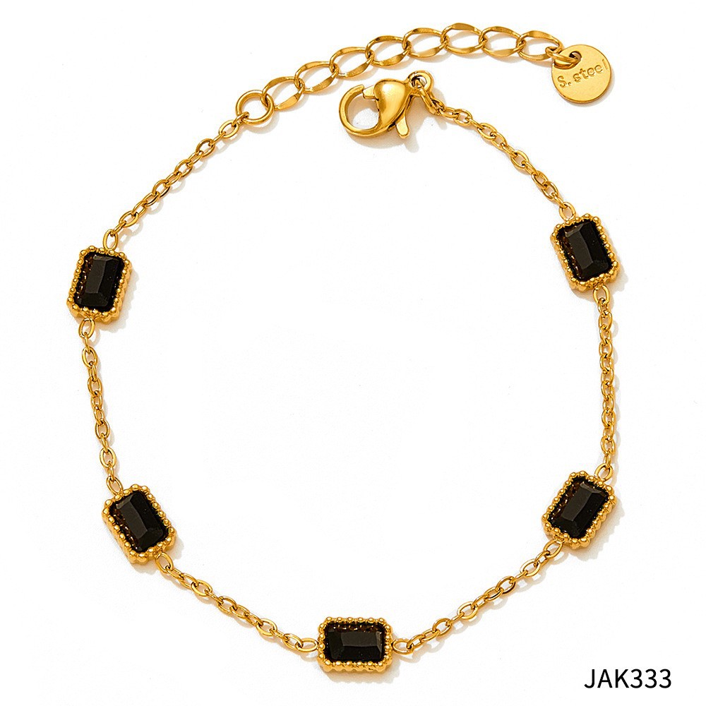 Black zirconium gold anklet A333