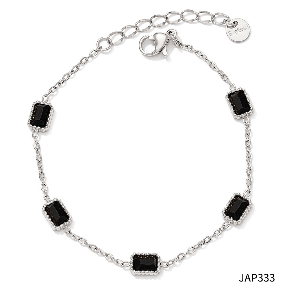 Black zirconium silver anklet A333