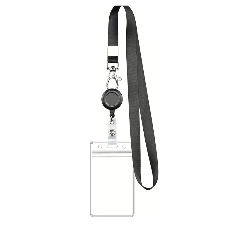 PVC vertical card   lanyard   telescopic buckle