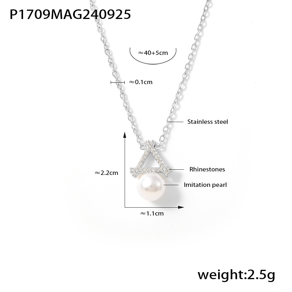 P1709-steel color necklace