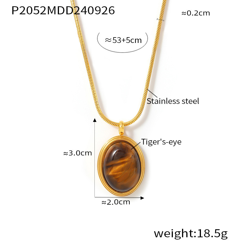 P2052-golden tiger eye pendant necklace