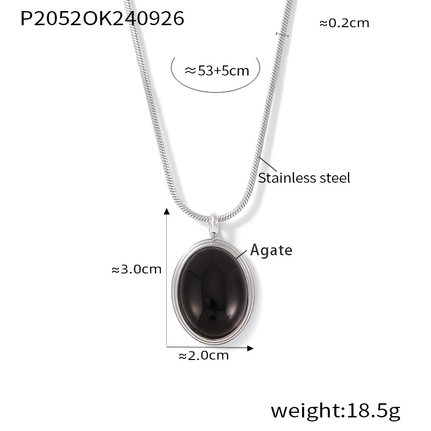 P2052-steel color black agate