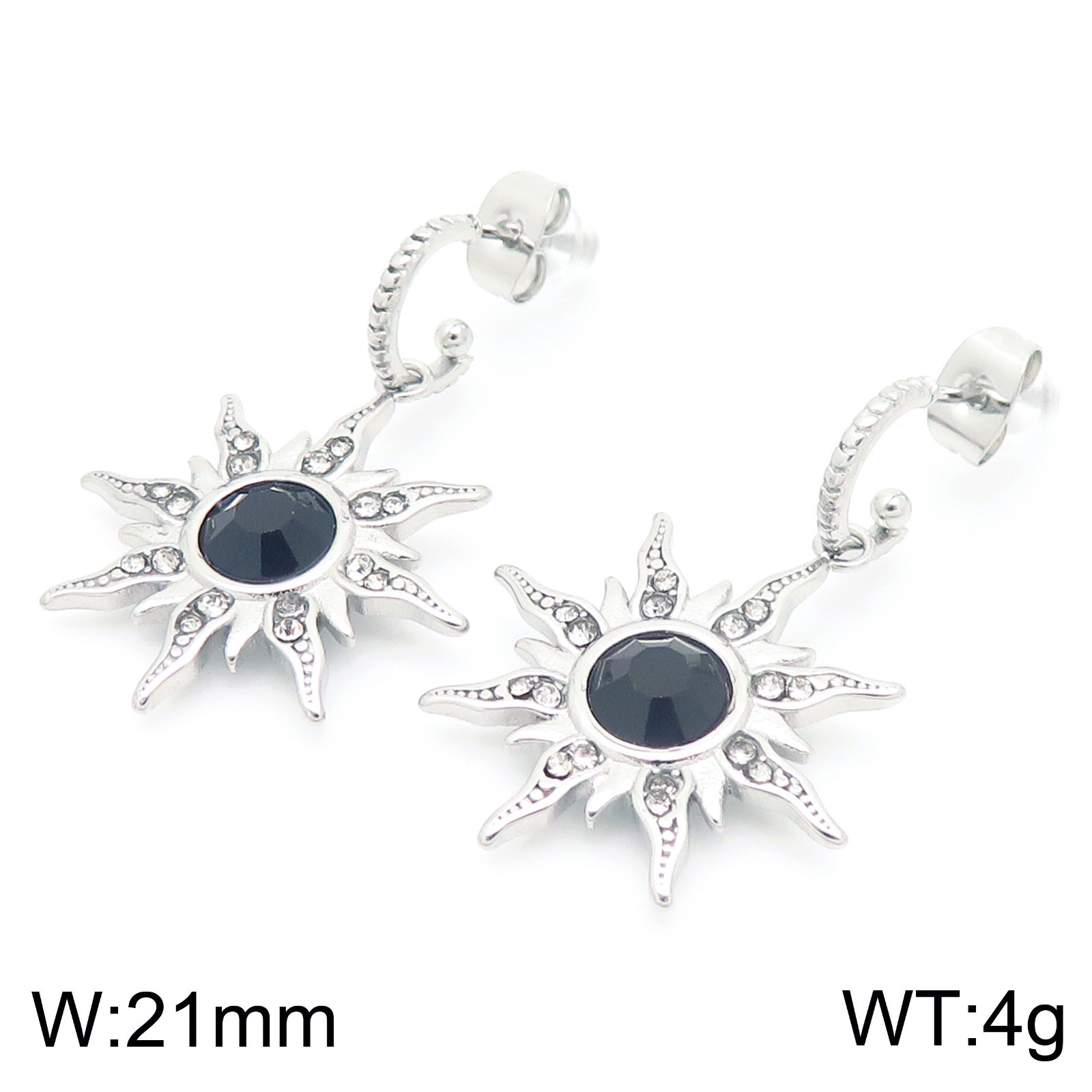 Steel color earrings