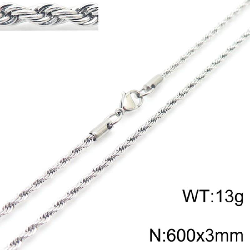 Steel color twist chain 60*3cm=kn228839-z