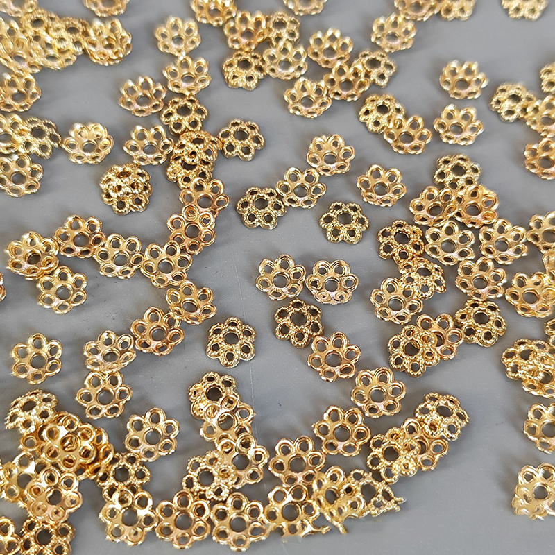 6mm pattern flower holder KC gold