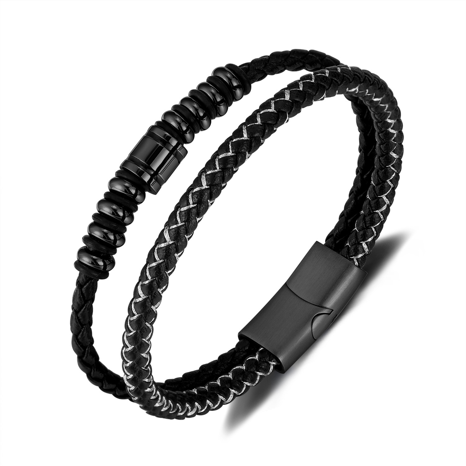 Ph1606h-leather bracelet black