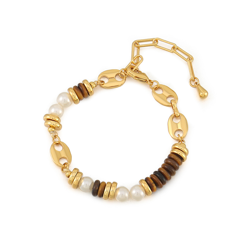 Natural tiger eye stone bracelet [16.5+5.5cm]