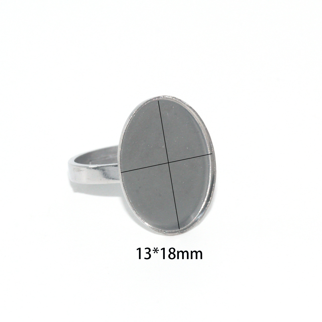 Steel color oval (13*18mm)