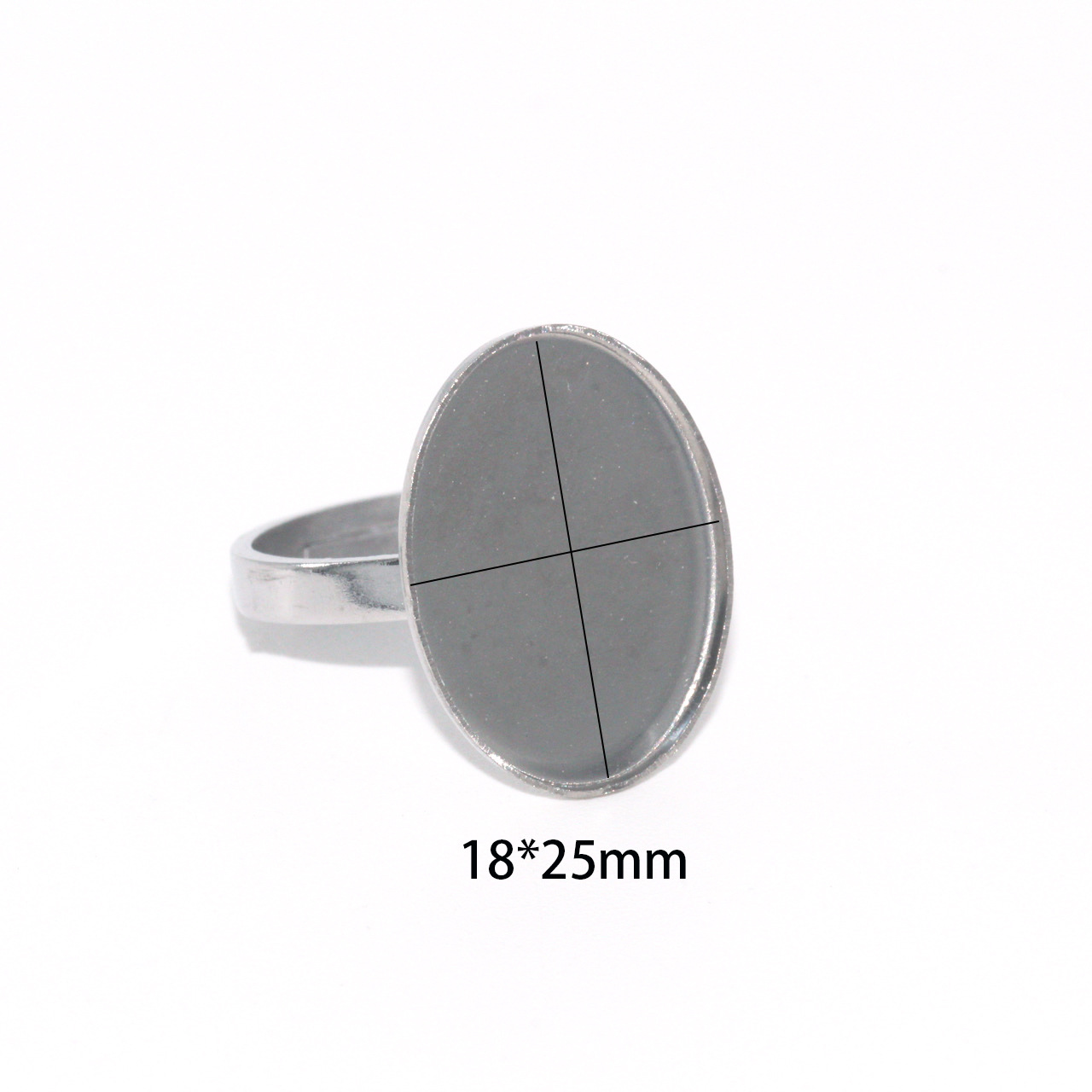 Steel color oval (18*25mm)