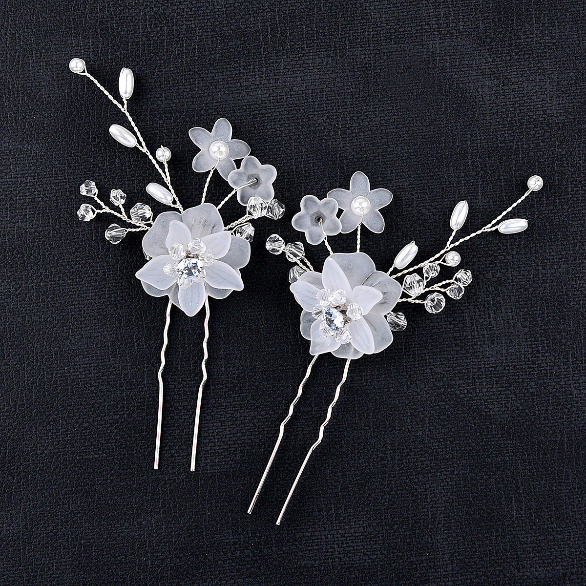 Style 1 pair of silver hairpins