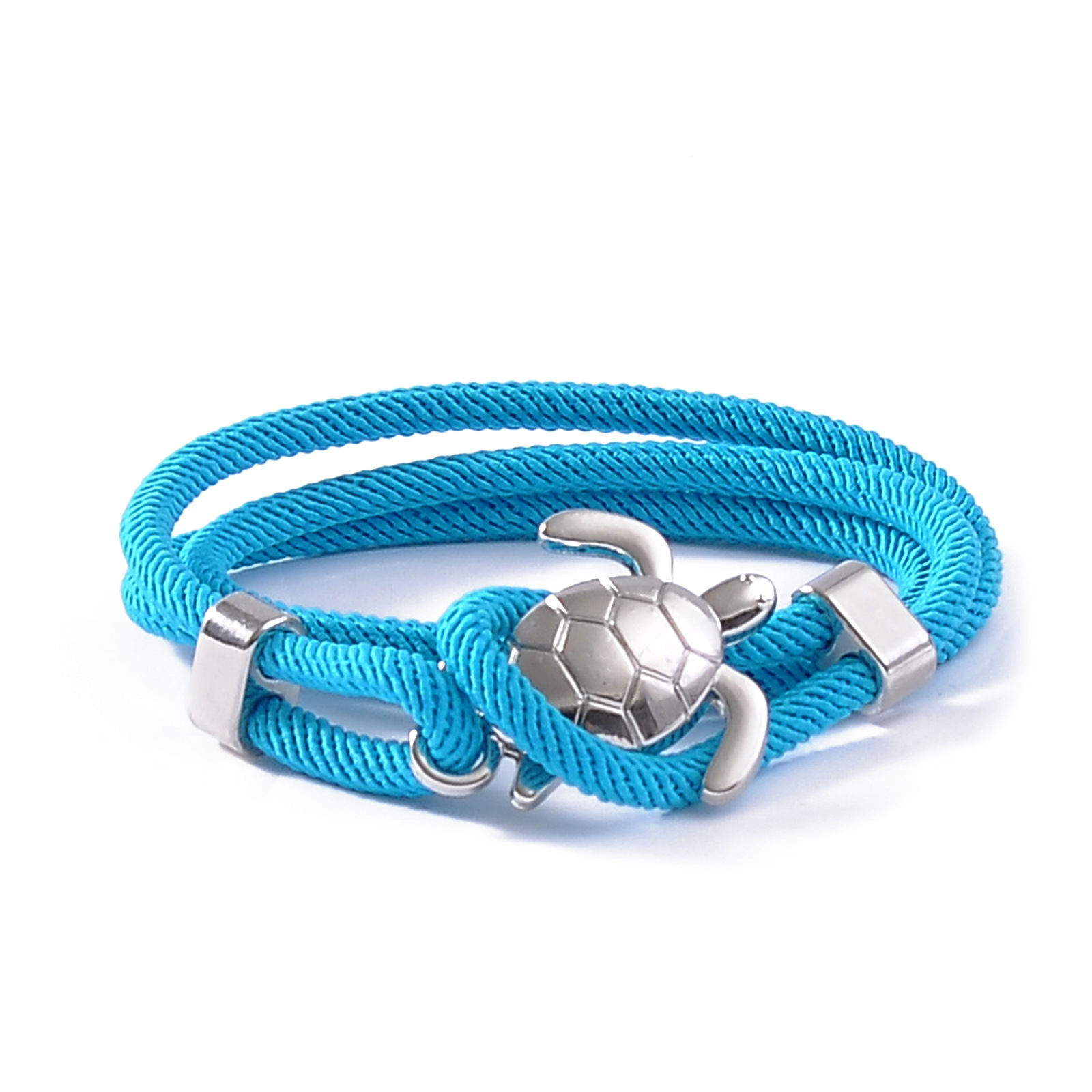 Lake blue rope silver turtle