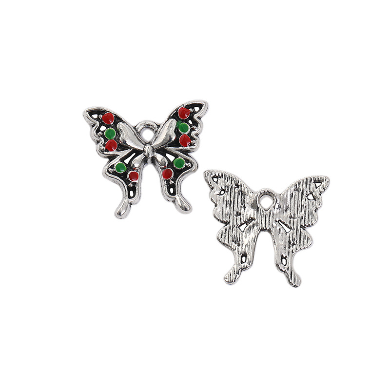 Black, green and red butterfly 19×18mm1.5g