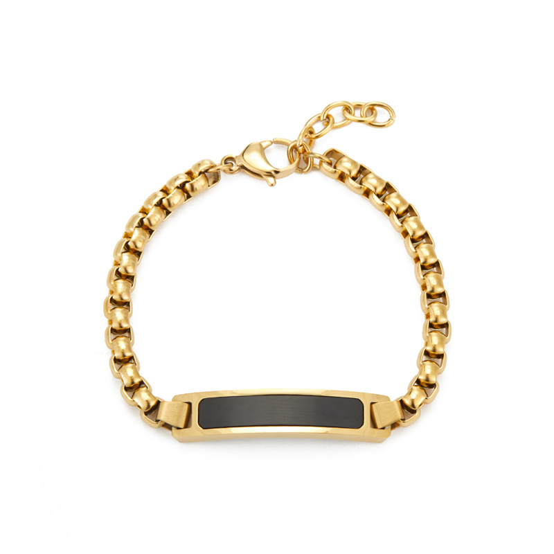 Curved Square Pearl Bracelet-Gold