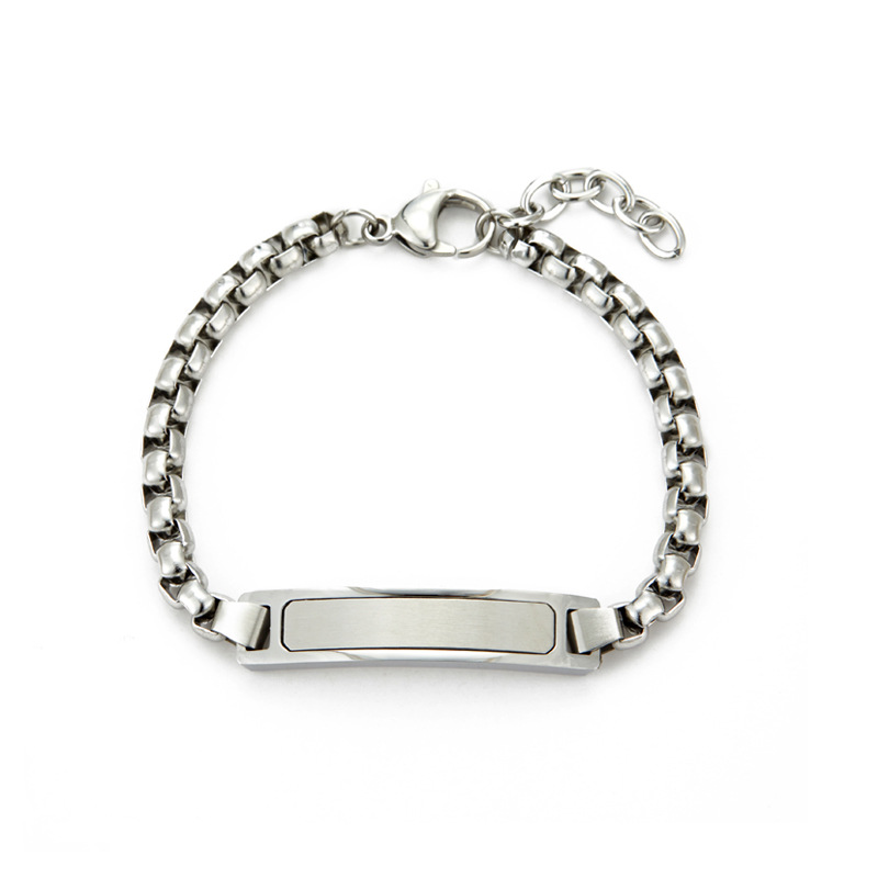 Curved Square Pearl Bracelet-silver