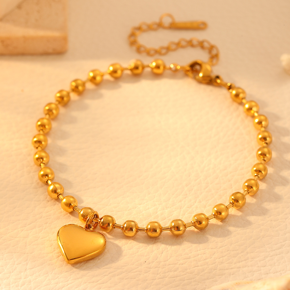 Gold wave bead bracelet