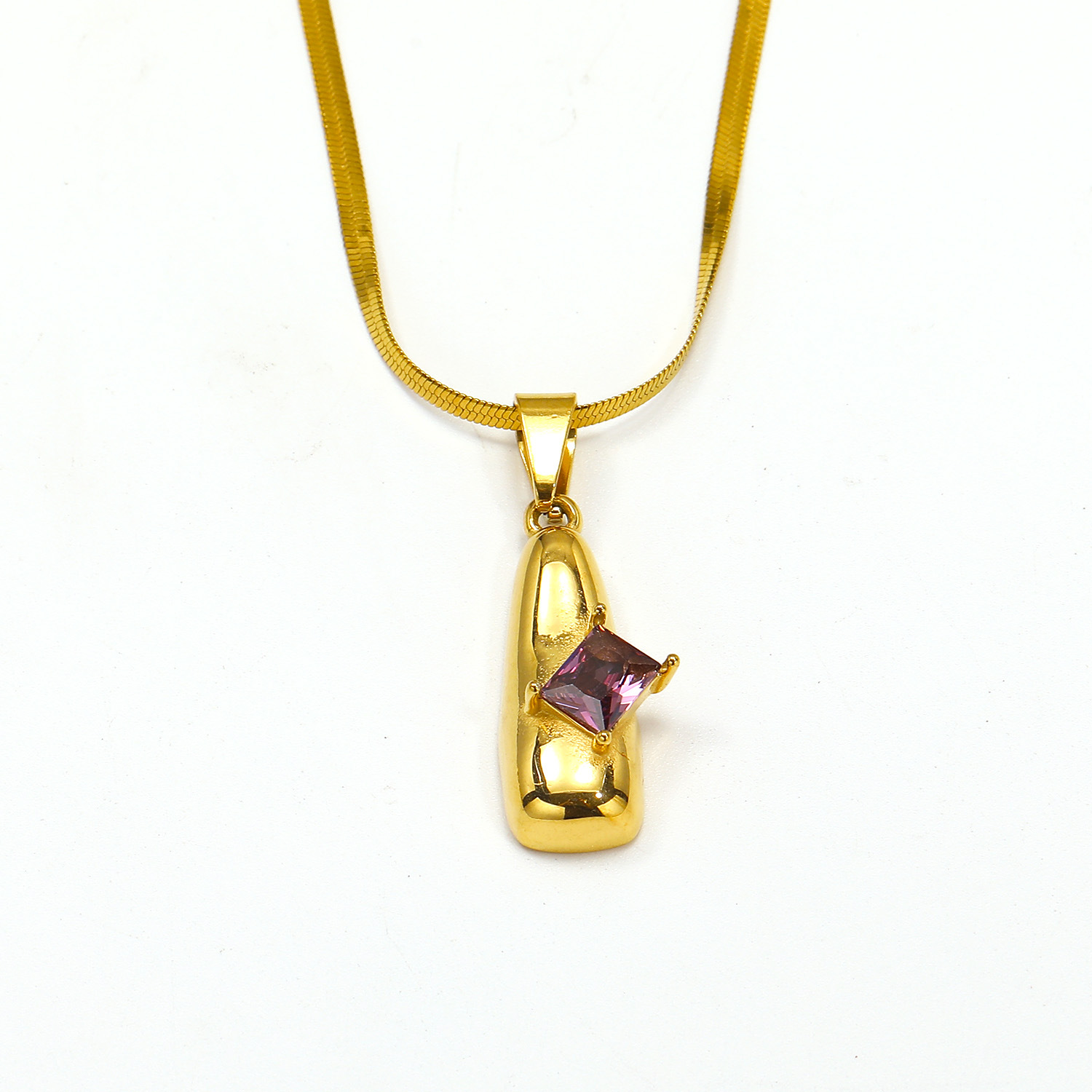 Golden purple gemstone