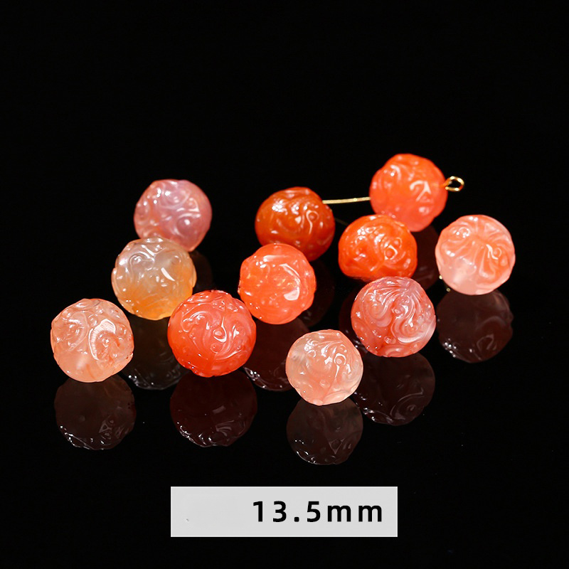 Southern red agate round beads