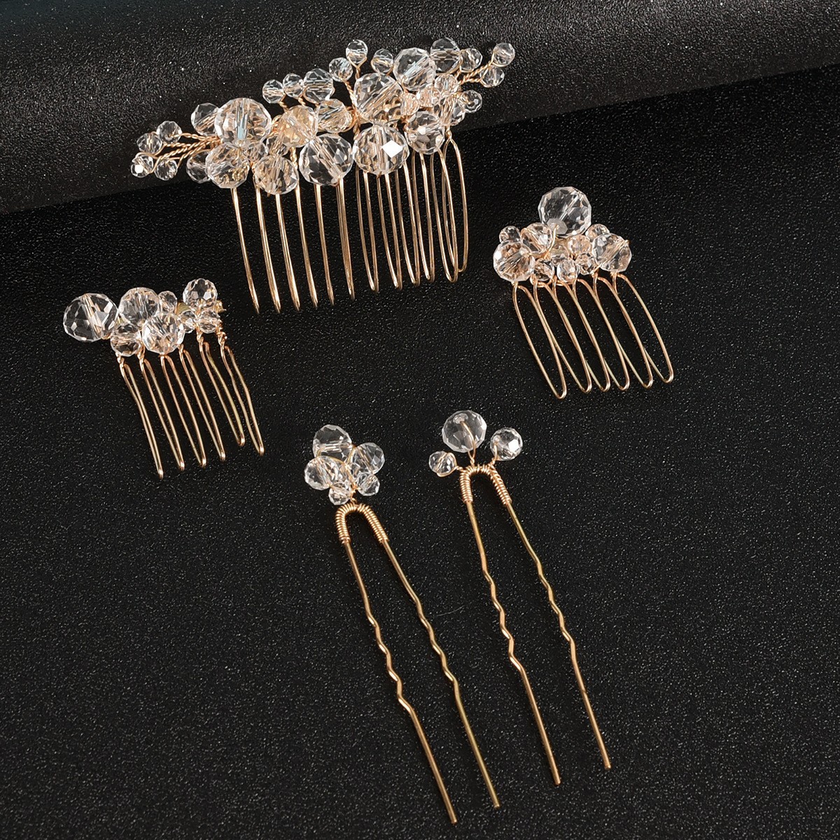 Crystal version 3 hair combs   2 hairpins