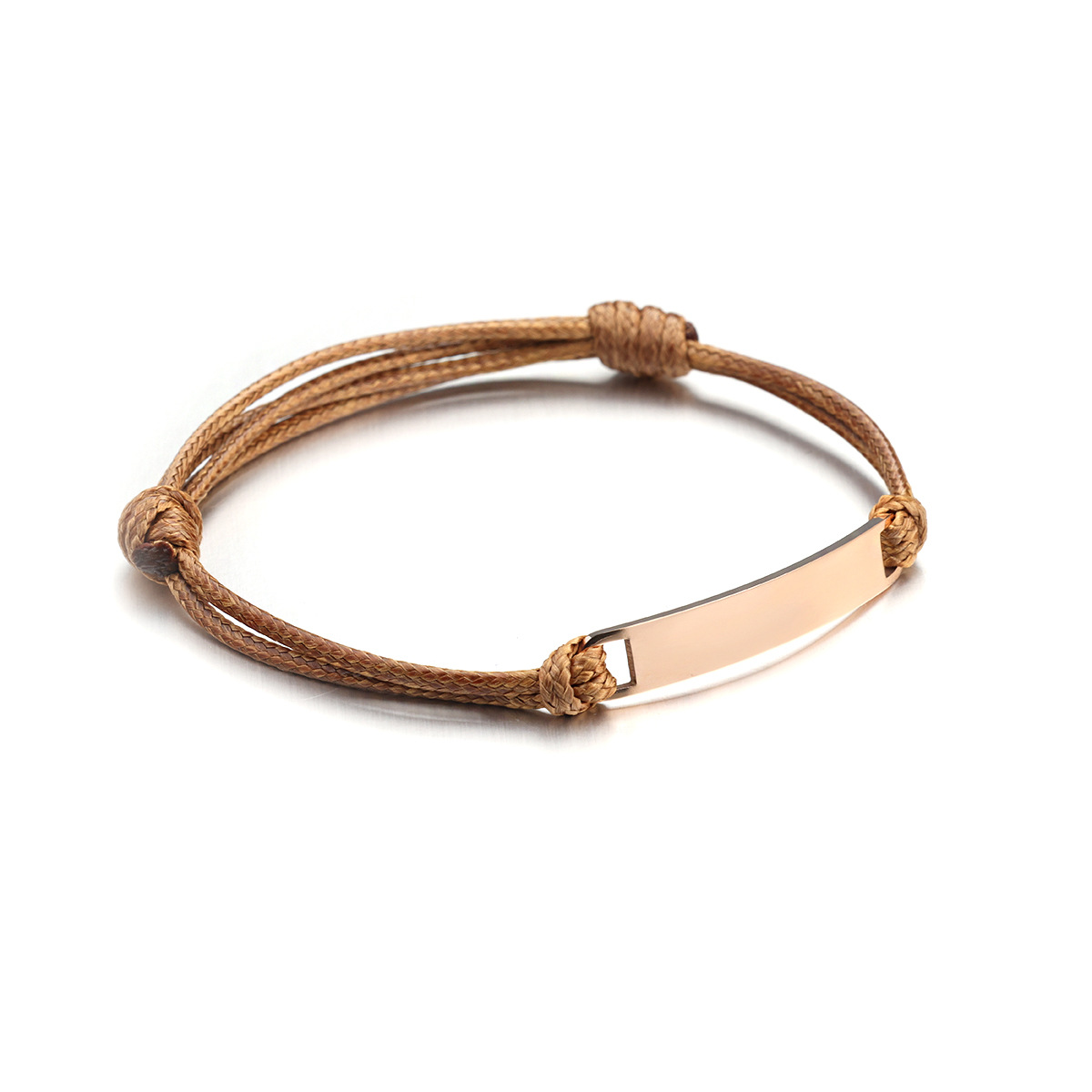 Brown rope rose gold chip