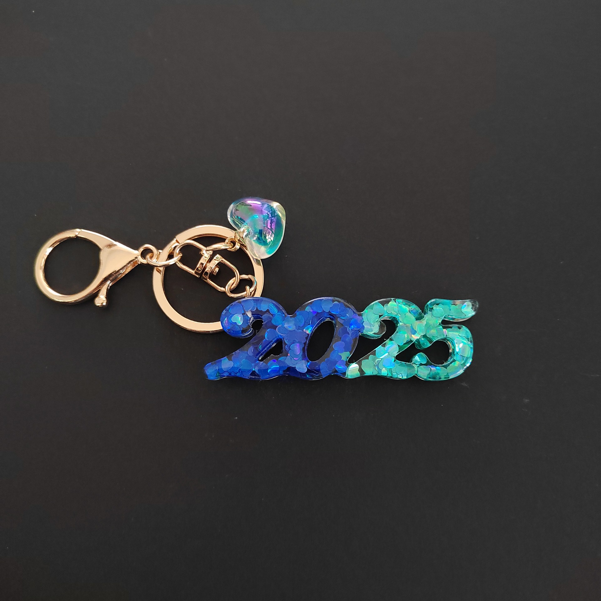 Blue and green key pendant