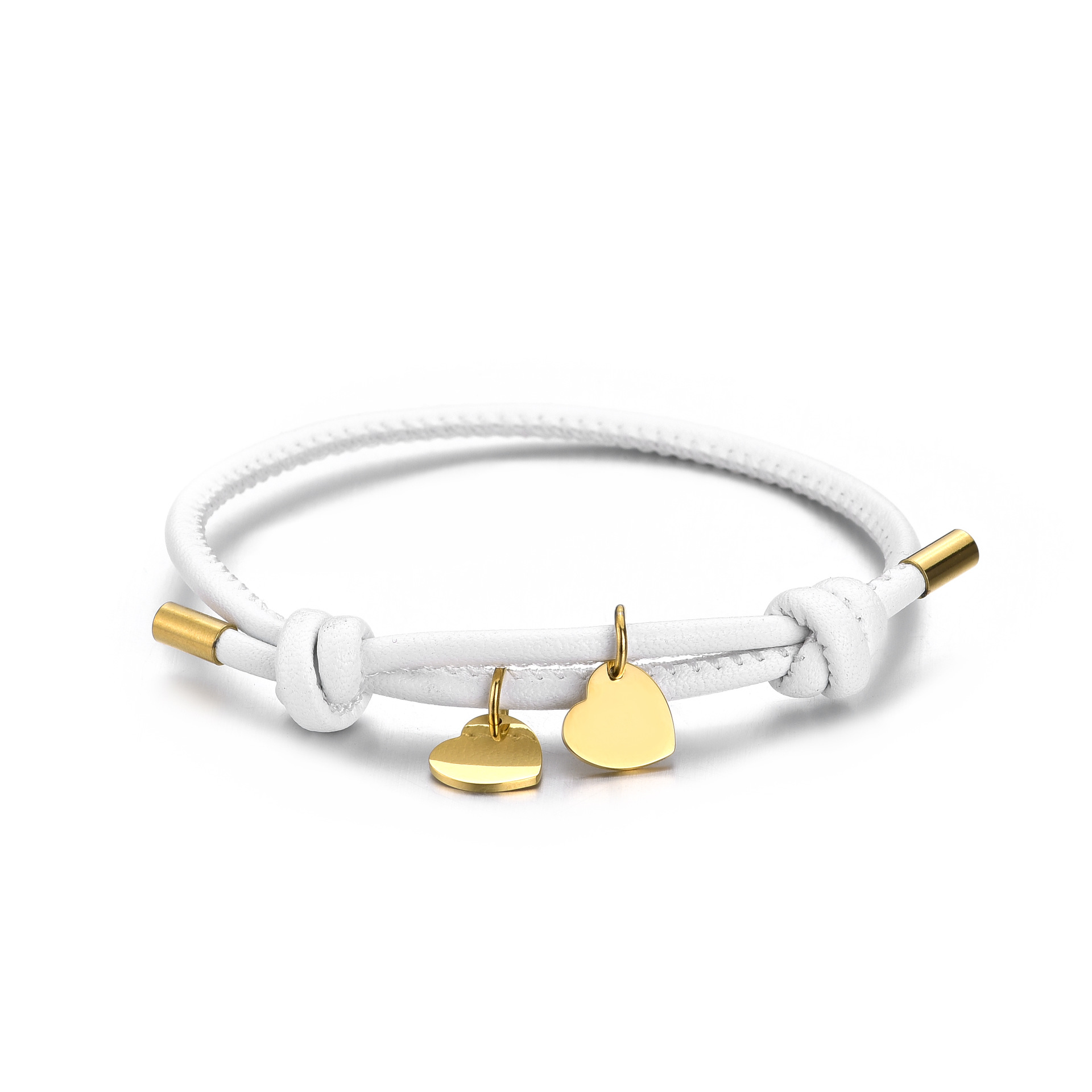 White leather rope gold Love