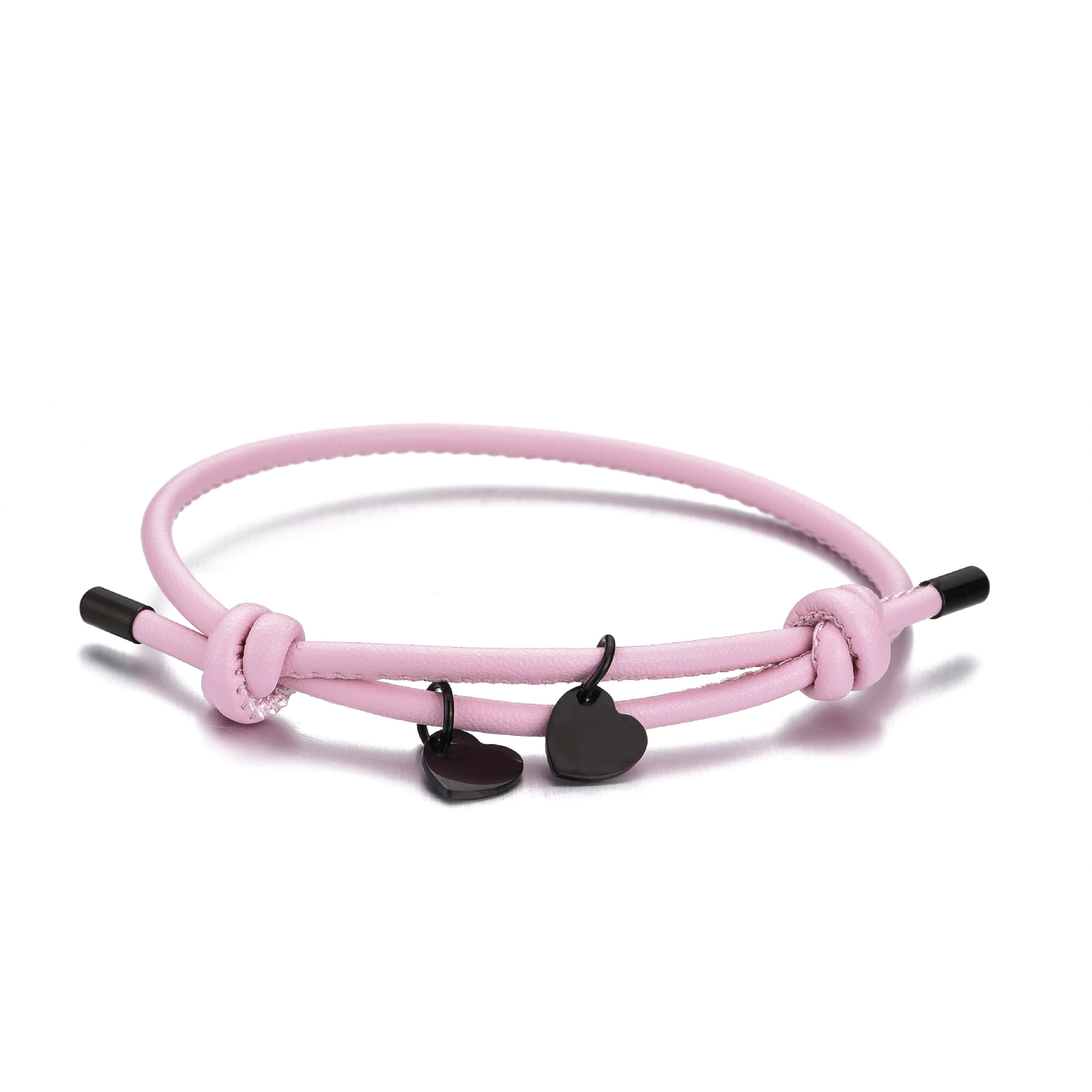 Pink leather rope black love