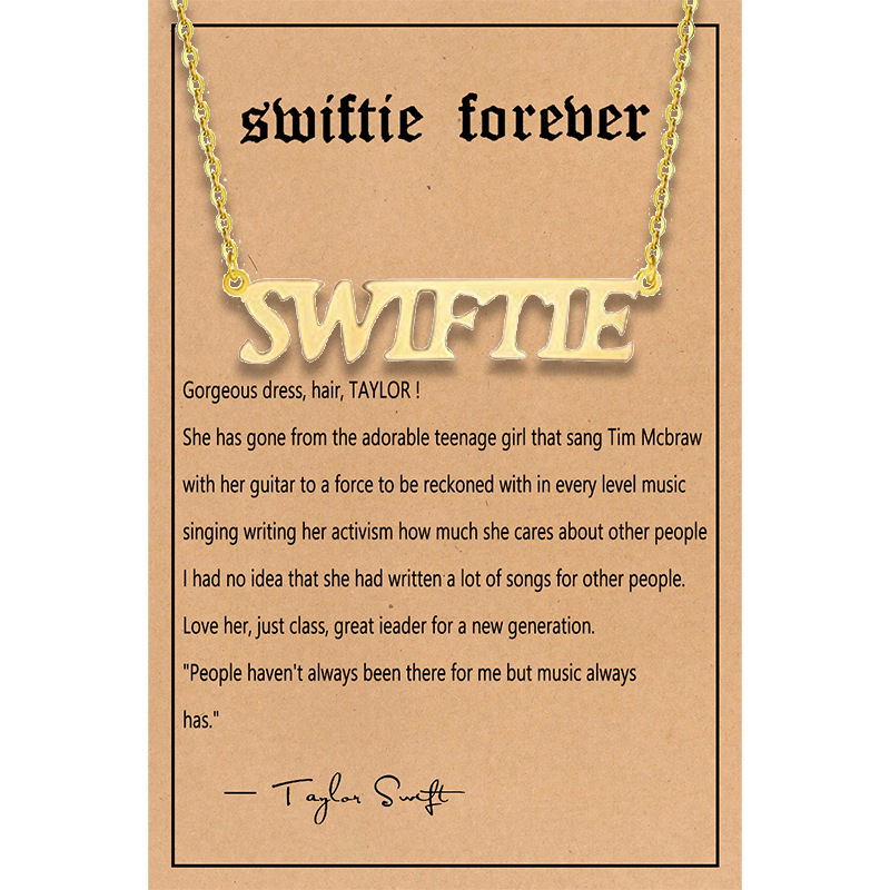 SWIFTIE necklace gold   card