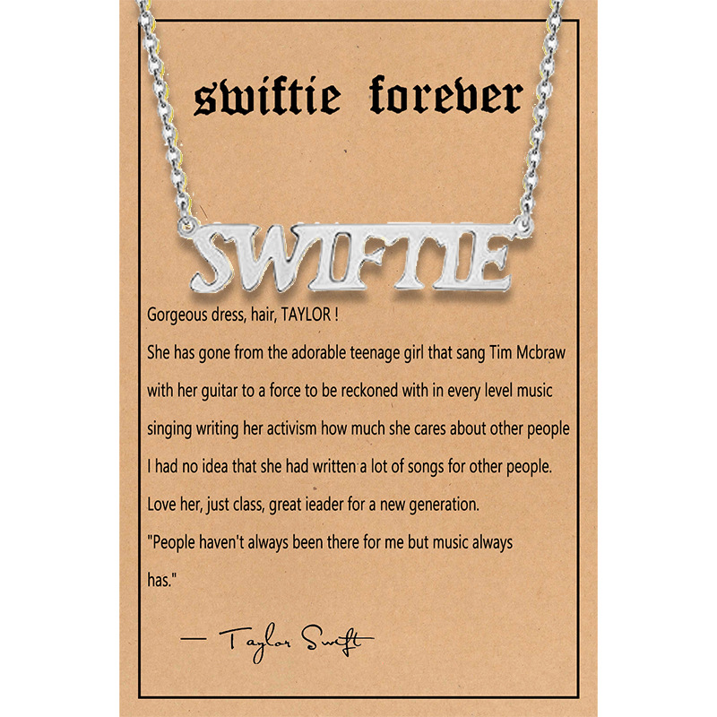 SWIFTIE necklace steel color   card