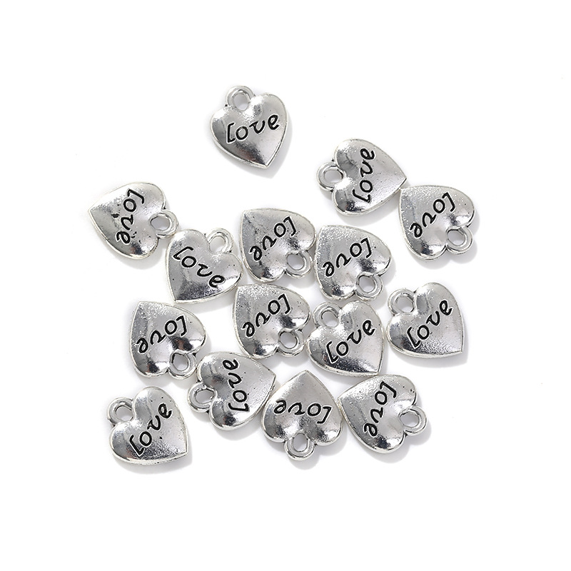 Antique silver love10×11mm0.7g