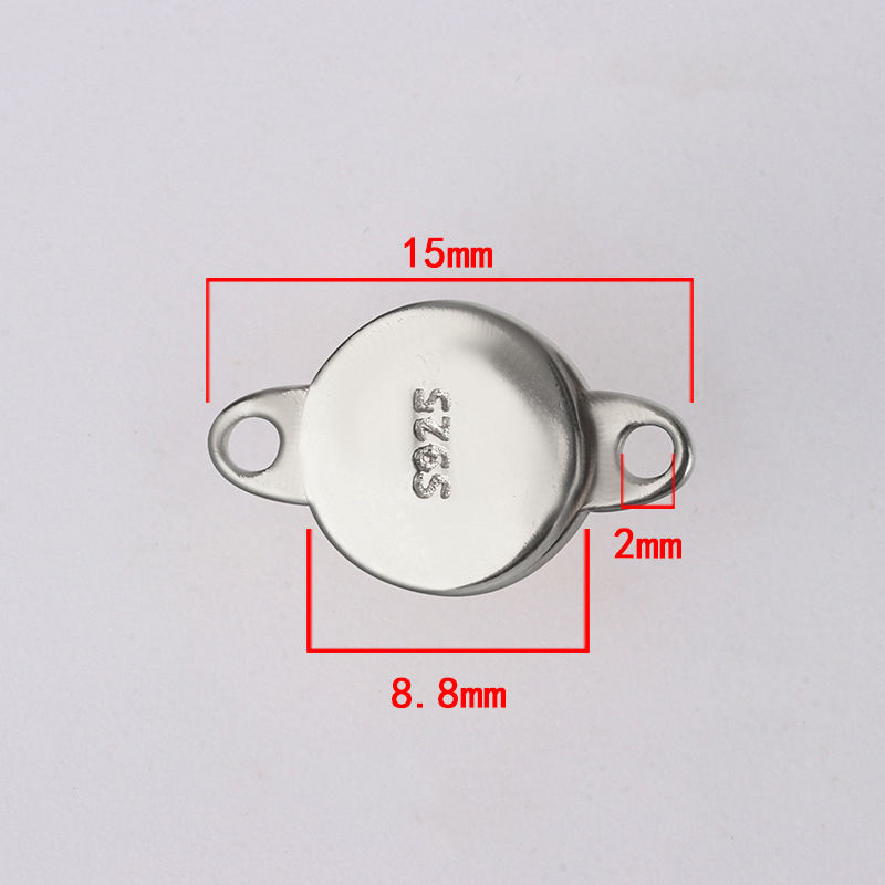 1822 white gold round smooth magnet buckle (1 price)