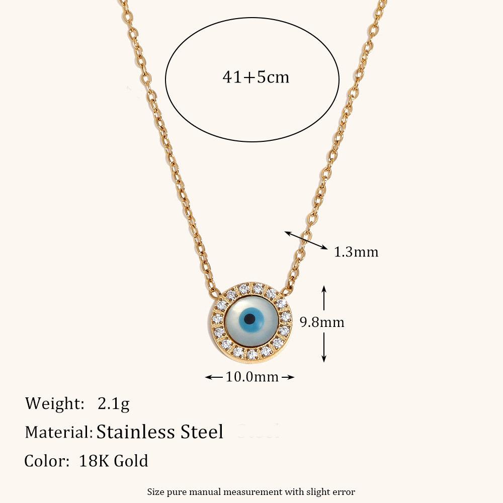 Round eye necklace-gold