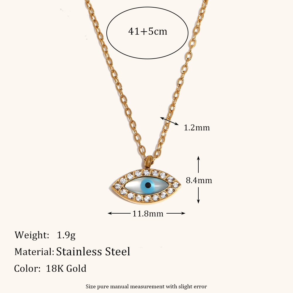 Oval eye necklace-gold