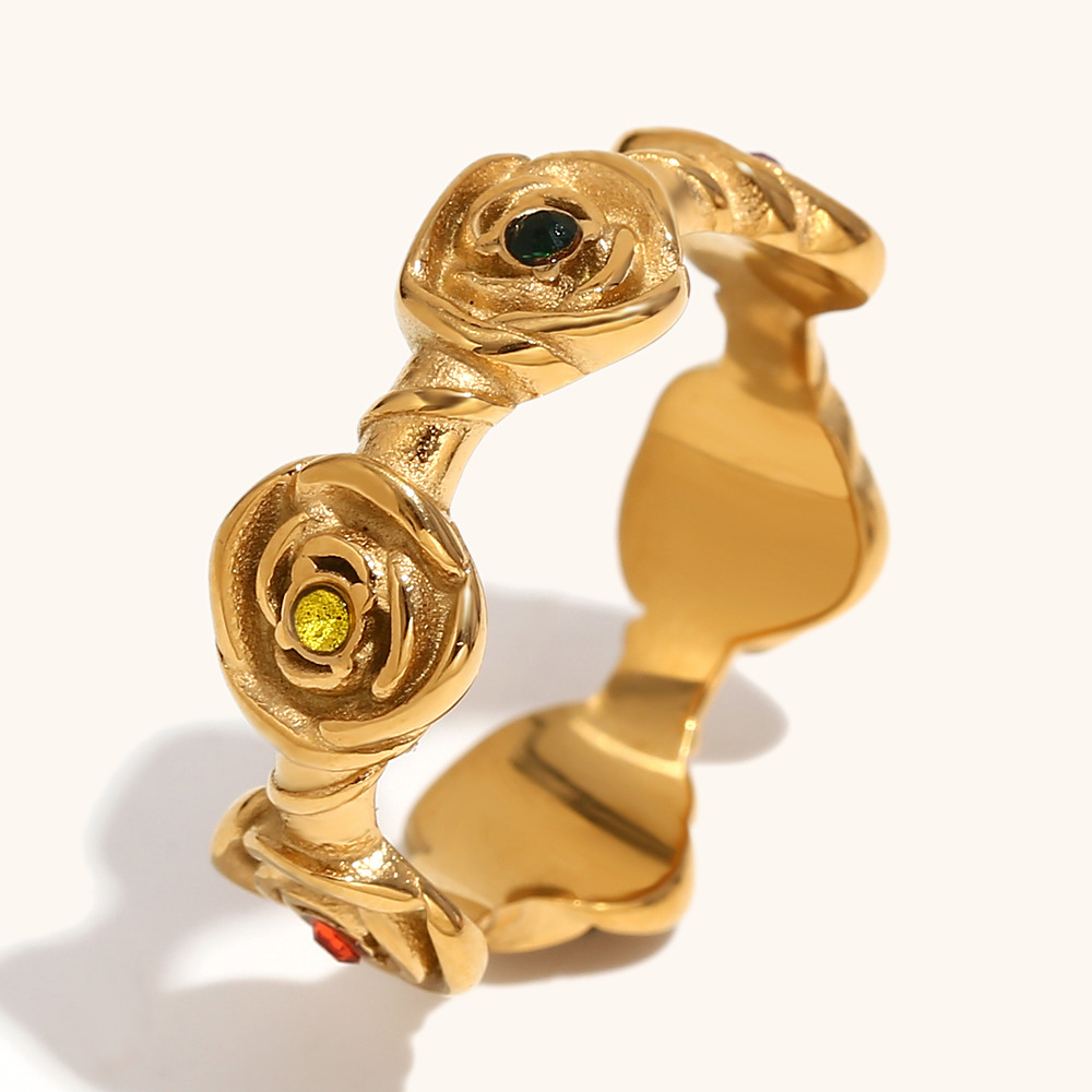 Colored diamond rose ring-gold-no. 6