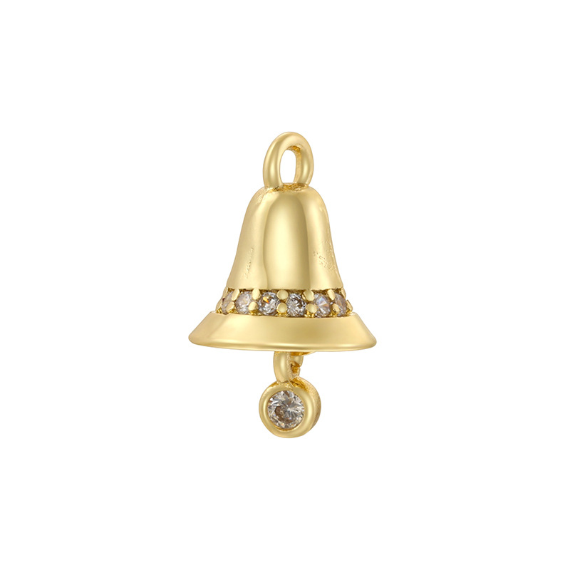 Vd1709 golden white diamond christmas bell