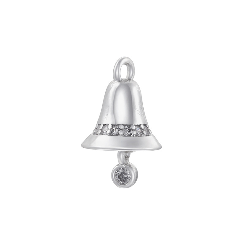 Vd1709 white gold white diamond christmas bell