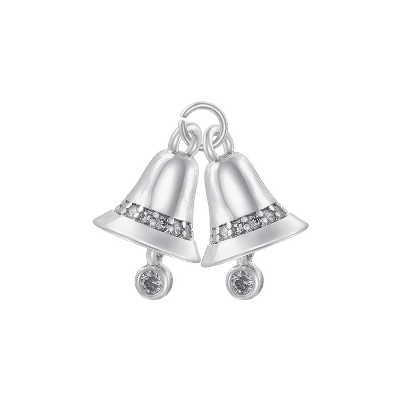 Vd1711 white gold white diamond double christmas bells