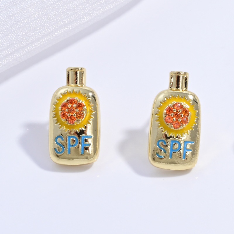 Ve1578 gold sunscreen earrings 1 pair