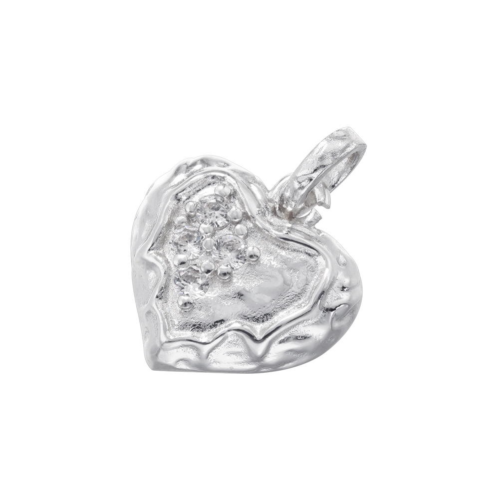 Vd1670 white gold white diamond love pendant